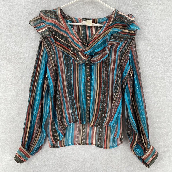 Vintage Icinoo The Silk Farm 100% Silk Art To Wear Top Blouse Womens Size 8 - Picture 1 of 16